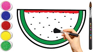 How to draw watermelon 🍉 Drawing easy  Draw a cute watermelon Drawing step by step [upl. by Thirzi]