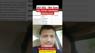 DU SOL 5th Semester Study Material PDF Download  SOL Study Material shorts [upl. by Shabbir]