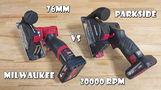 Parkside Performance 12V Angle Grinder vs Milwaukee M12 CutOff Tool [upl. by Nnaasil168]