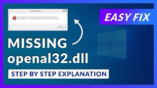 openal32dll Missing Error  How to Fix  2 Fixes  2021 [upl. by Mountfort858]