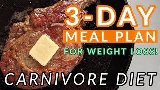 3Day Carnivore Diet Meal Plan FOR WEIGHT LOSS [upl. by Twitt459]