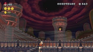 New Super Mario Bros U  Peachs Castle Complete World 8 FINAL Boss Credits [upl. by Alleul]