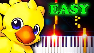 Chocobo Theme from Final Fantasy  EASY Piano Tutorial [upl. by Yedrahs717]