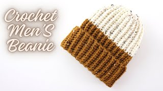 Crochet Easiest Men Hat With Two Colours [upl. by Ruggiero]