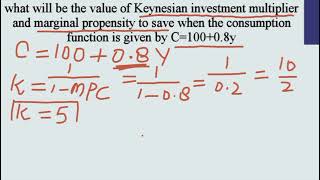 Keynesian investment multiplier and Marginal propensity to save [upl. by Guerra159]