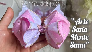 LAZO POLY 🤗🦋😍 lazos en pares con listón 4 cm DIY Loop with ribbon of 4 cm wonderful in pairs🎀 [upl. by Eibur]