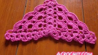 Blog Acrochet Abanicos pequenhos 2 lados tecnica de crochet parte 1 [upl. by Esirahs]