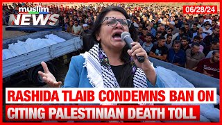 Tlaib Condemns State Dept Ban On Citing Palestinian Death Toll [upl. by Neerak]