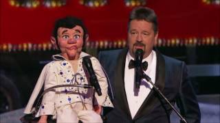 Terry Fator Gives BEST Elvis Impression on AGT Holiday Show 2016 [upl. by Riannon]