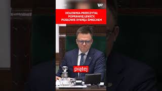 Hołownia przeczytał poprawkę lewicy Posłowie ryknęli śmiechem [upl. by Adnilreh]