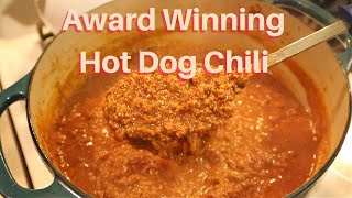 Award Winning Hot Dog Chili Recipe [upl. by Bogie]