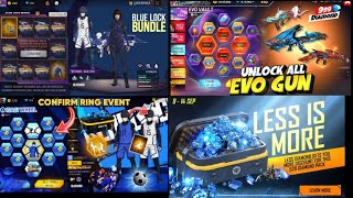 FREE FIRE UPCOMING NEW EVENTS  FADED WHEEL  NEW EVO VAULT  TO NIGHT UPDATE  LESS IS MORE EVENT [upl. by Tsirhc724]