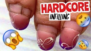 😈 HARDCORE NAILS INFILLING REAL WORK IN MY NAIL SALON Greatest tutorial ever [upl. by Carbone]