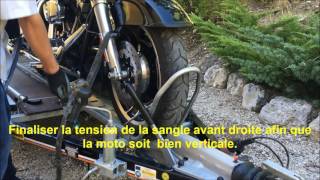 Sangler sa moto HARLEY DAVIDSON sur son KXL MIL REMORQUES [upl. by Dawaj]