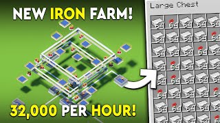 Minecraft NEW Iron Farm Tutorial  Easy amp FAST  32000 MAX PHR [upl. by Nissy980]