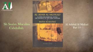 Sh Saalax Mucalim  Al Adabul Al Mufrad Part 13 [upl. by Ahsienel785]