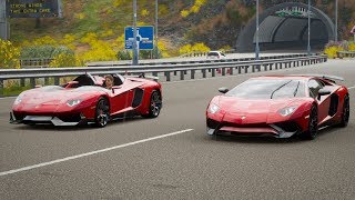 Forza Horizon 4 Drag race Lamborghini Aventador J vs Aventador SV [upl. by Bellis289]