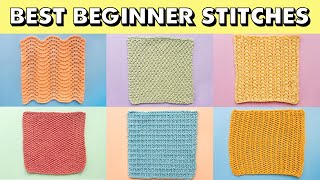 BEST KNIT STITCH PATTERNS for Beginners [upl. by Ayikat230]