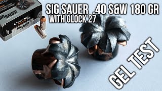 Glock 27 Sig Sauer 40 SampW 180 gr VCrown gel test and review [upl. by Dnomsed629]