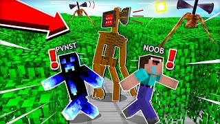 2 NADŠENCI UTÍKAJÍ Z BLUDIŠTĚ PŘED SIREN HEADEXE V MINECRAFTU  📣 [upl. by Sucramal]