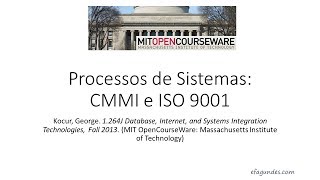 OpenCourseWare Aula sobre Processos de Sistemas  CMMI e ISO 9001 [upl. by Delija]