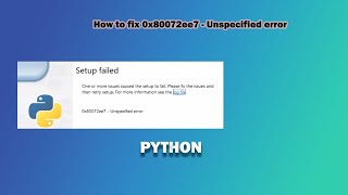 How to fix 0x80072ee7 unspecified error [upl. by Akived]