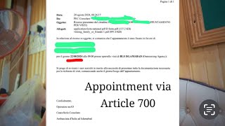 Family Reunion Italy Appointment via Article 700  New Systemt to Avail Legal Italy Appointment [upl. by Edrahc785]