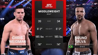 Chris Weidman vs Bruno Silva FULL FIGHT  UFC 5 AI Simulation [upl. by Ikey]