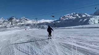 Nice skiing day in Zermatt on Trockener Steg slope 🇨🇭 Switzerland [upl. by Dorita383]