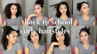 BACK TO SCHOOL HAIRSTYLES FOR CURLY HAIR 🎀 3c type [upl. by Nauwtna]