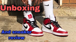 Air Jordan 1 Mid Chicago White heel Unboxing and Review  South African YouTuber 🇿🇦🔥 [upl. by Haisa71]