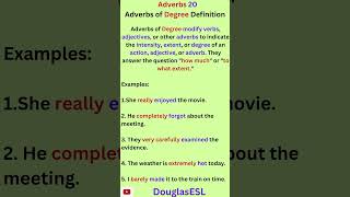 Adverbs 20 Adverbs of Degree Definition languagelearning esltutor adverb english vocabulary [upl. by Kannav]