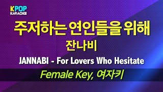 잔나비JANNABI  주저하는 연인들을 위해For Lovers Who Hesitate 여자키Female  LaLa Karaoke 노래방 Kpop [upl. by Burgener637]