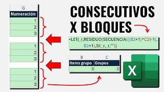 Cómo Crear Consecutivos por Bloques separados por celdas en blanco en Excel [upl. by Malvino266]