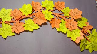 How to make easy paper leafStunning maple leaf🍁DIY paper maple leaf [upl. by Terrag]