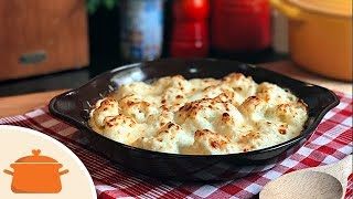 Couveflor Gratinada com Molho Branco  Receita Prática [upl. by Annailuj]