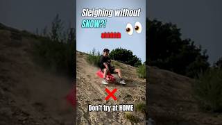 Can you SLEIGH without SNOW🛷👀  Don’t try this at home❌ funnyfails challenge edit [upl. by Enialb252]