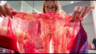 Transparent outfits Try on Haul in a Mall  sheerfabrics seethrough sheer transparencymode love [upl. by Hosbein155]