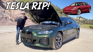 Heres Why The BMW i4 M50 Is BETTER Than A Tesla Model 3 Performance Review [upl. by Kilgore39]