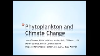 Phytoplankton and Climate Change  Virtual Naturalist Night 722020 [upl. by Ojillek419]