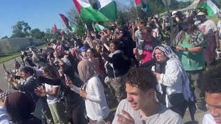 12 arrested after police raid proPalestinian encampment at Wayne State University [upl. by Rodrick531]