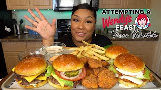 The MOST LEGIT COPYCAT WENDYS FEAST FULL RECIPE  MUKBANG [upl. by Noseyt]