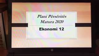 Ekonomi 12  Plan perserites Matura 2020 [upl. by Hummel]