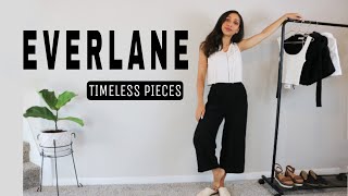 EVERLANE TRY ON REVIEW  Staple Pieces  Life With Elyse [upl. by Enellij]