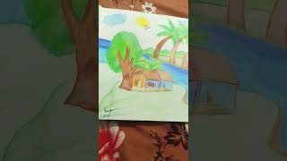 Village scenery drawing [upl. by Niknar]