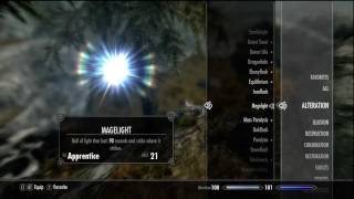 Skyrim  Magelight  Apprentice Alteration Magic Spell [upl. by Ahseekat]