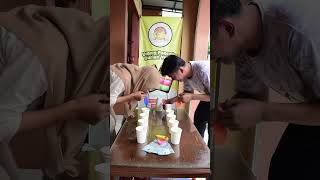 LOMBA NYUSUN GELAS PAKE BALON DAPAT UANG  PANCAKE DURIAN MINI ISI 8  PANCAKE DUARIAN JOGJA lucu [upl. by Dzoba]