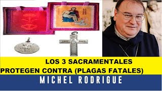 Padre Michel Rodrigue Escapulario morado cruz del perdón y medalla del buen amparo [upl. by Hteik]