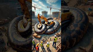 Found a python wrapped tightly around my excavator youtubeshorts shorts animals [upl. by Evoy]