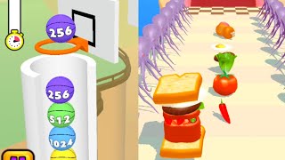 Sandwich Runner Vs Happy Cubes 2048 Max levels New APK update [upl. by Seabrooke]